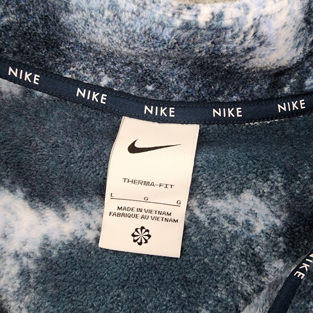 Nike Large | Therma-FIT Fleece Quarter Zip Pullover Blue Tie Dye Sweatshirt - Picture 5 of 5